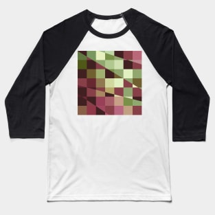 Deep Tuscan Red Purple and Green Abstract Low Polygon Background Baseball T-Shirt